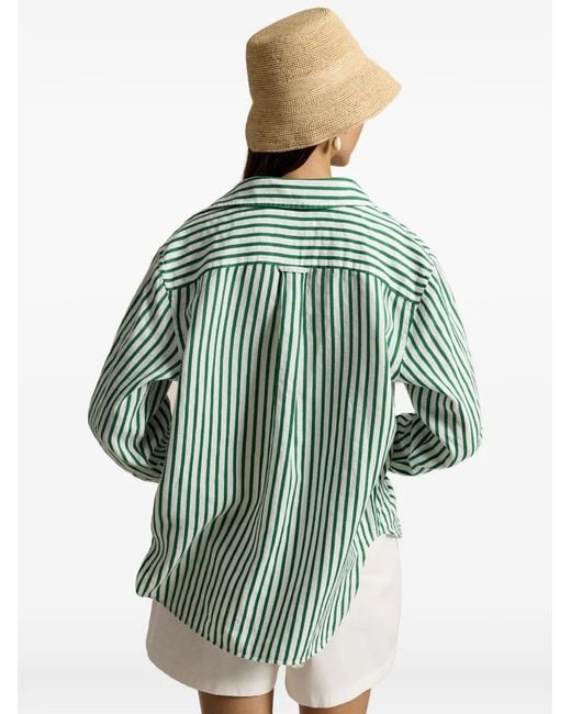 Polo Ralph Lauren Green Striped Pocket Light Shirt