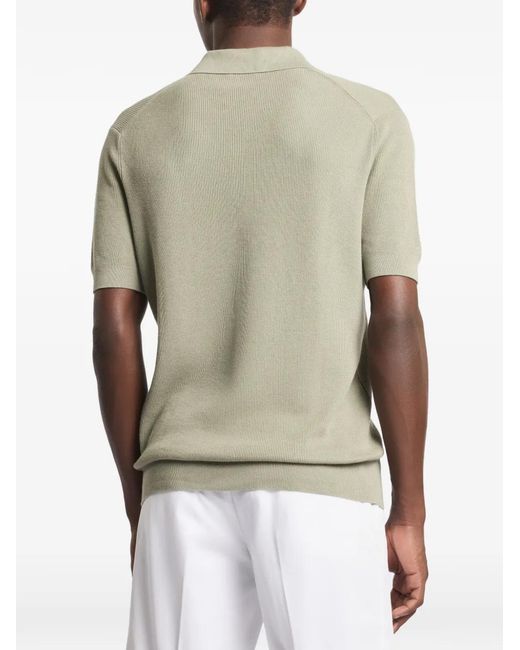 Fay Green Ribbed Collar V-Neck T-Shirt for men