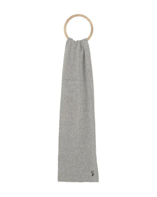 Karl Lagerfeld White Ikonik Ribber Scarf
