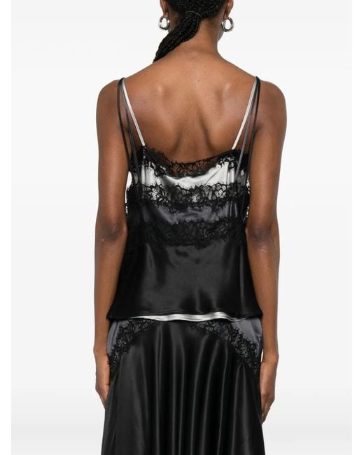 Viktor & Rolf Black Lace-Trim Triple-Layer Blouse