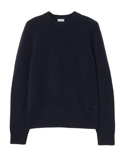 Burberry Blue Cashmere-Blend Ekd Sweater for men