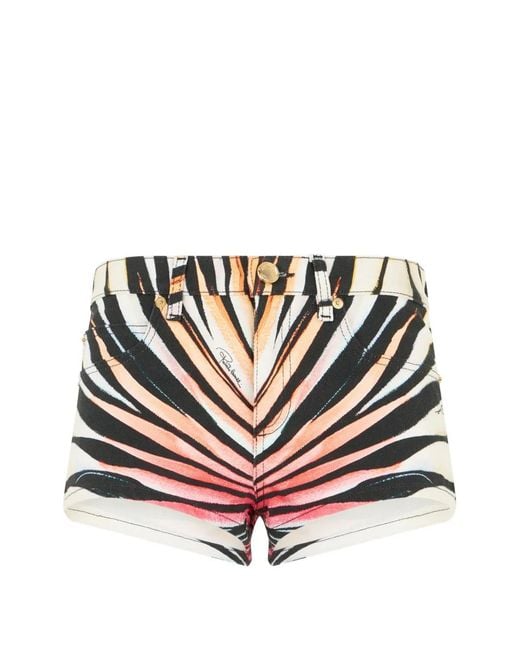 Roberto Cavalli White Ray Of Paradise Printed Shorts