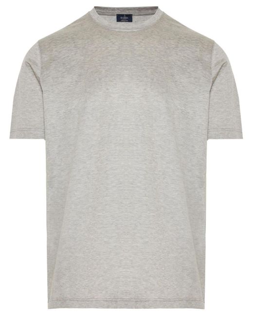 Barba Napoli T-shirt Met Mélange-effect in het Gray voor heren