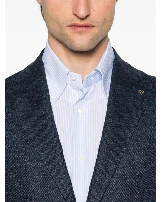 Tagliatore Blue Single-Breasted Blazer for men