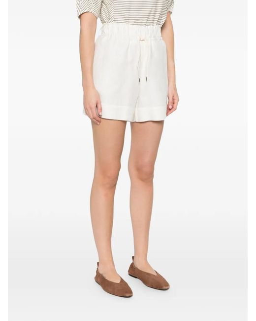 Eleventy White Drawstring Shorts