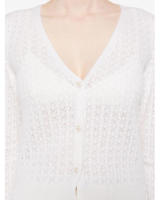 Barrie White Cashmere Cardigan