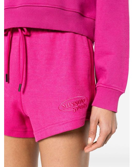 Missoni Pink Logo-embroidered Cotton Shorts