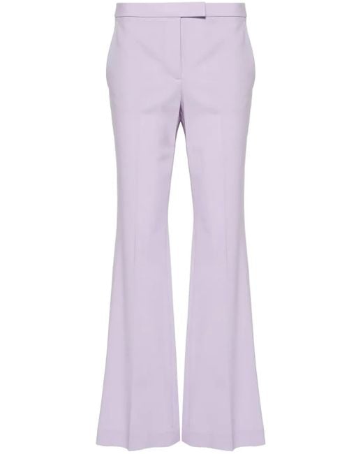 Theory Purple Demitria Low-Rise Flared Trousers