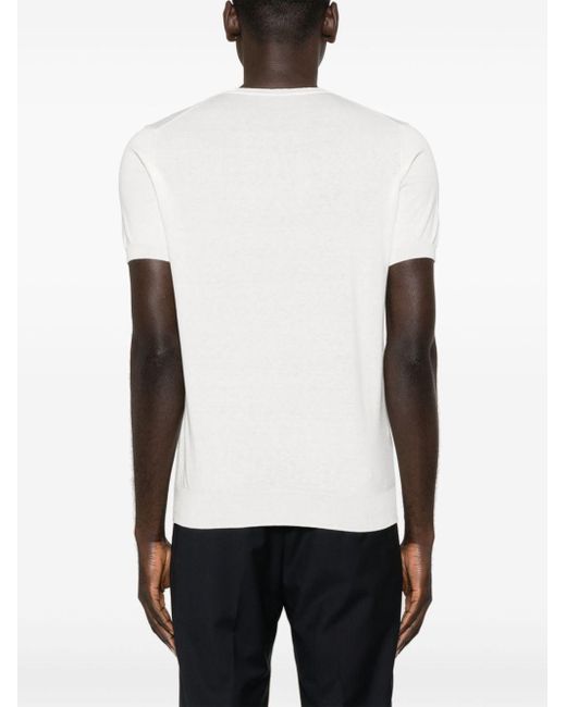 T-shirt a maglia fine di Corneliani in White da Uomo