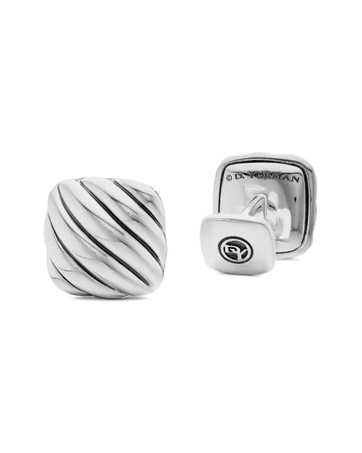 David Yurman Multicolor Sterling Sculpted Cable Cushion Cufflinks (17Mm) for men