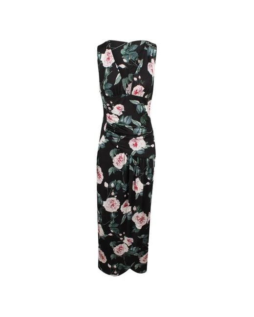Antonio Marras Black V-Neck Floral-Print Dress