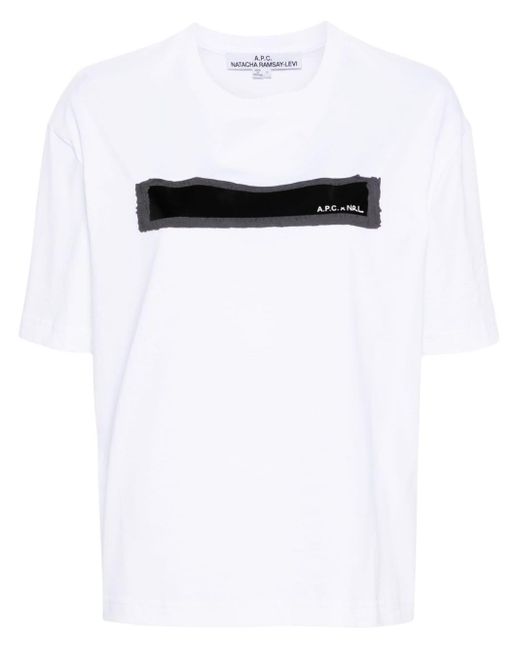 A.P.C. White T-Shirt mit Logo-Stempel
