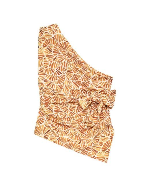 Maliparmi Metallic One-Shoulder Top