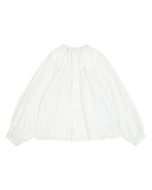 MM6 by Maison Martin Margiela White Hemd mit gerafftem Ausschnitt