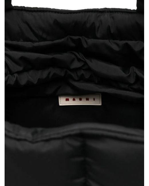 Marni Black Padded Logo Tote Bag for men