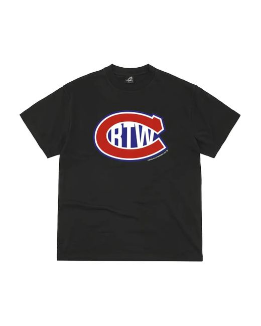 corteiz Black Logo-Print T-Shirt