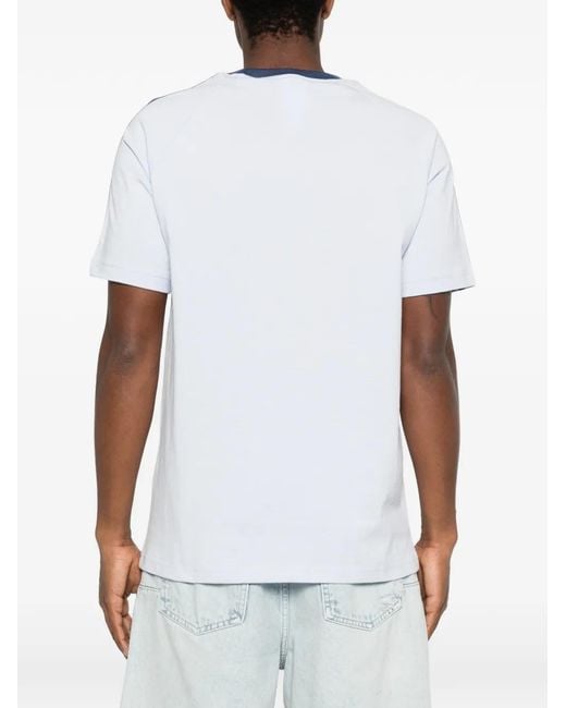 Adidas Blue X Italia Stripe-Detail T-Shirt for men