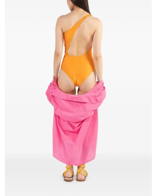 JADE Swim Orange One-Shoulder Swimsuit