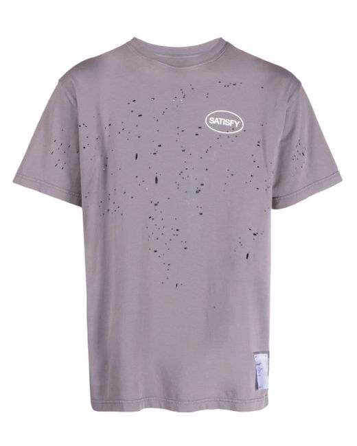 Satisfy T-shirt Van Biologisch Katoen in het Purple voor heren