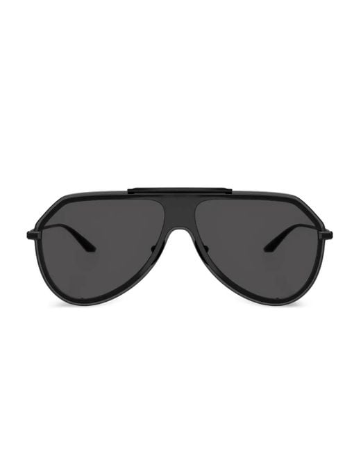 Dolce & Gabbana Black Round-Frame Sunglasses for men