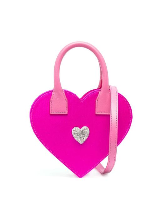 Mach & Mach Heart Satin Mini Bag in Pink | Lyst Canada