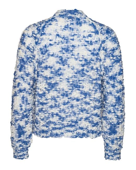 Henrik Vibskov Blue Textured Mock-neck Sweater
