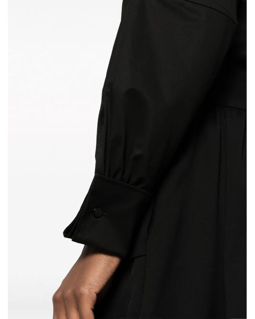 Max Mara Black Long-Sleeve Stretch-Cotton Shirt