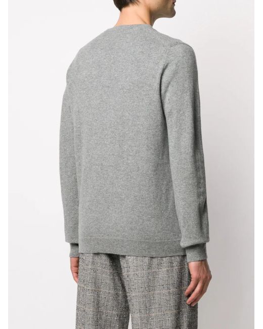 Pringle of Scotland Gray V-Neck Cashmere Jumper for men