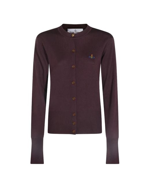 Vivienne Westwood Purple Orb-Embroidered Cardigan