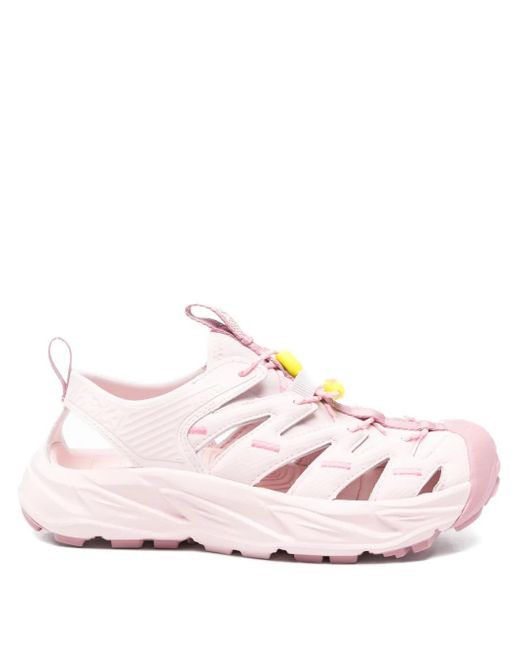 Hoka One One Pink Hopara Lace-Up Textured Sandals