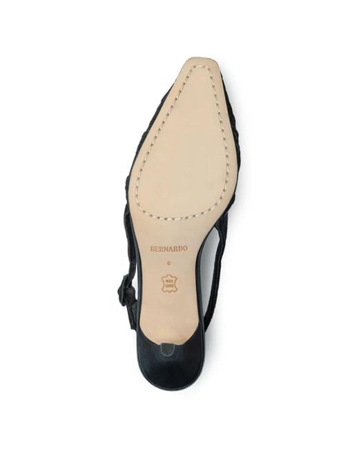 Bernardo Black Madinah Embroidered Slingback Pumps