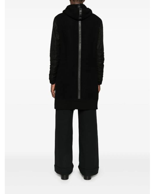 Layer Zero Black Stripe-Detail Hooded Coat for men