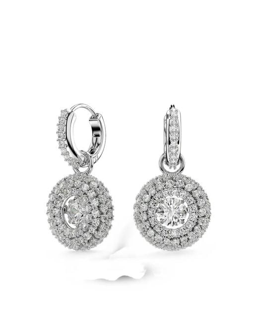 Swarovski White Crystal-Embellished Drop Earrings