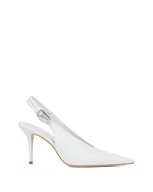 POTAMY White Slingback Pumps