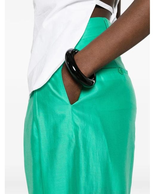 SOLOTRE Green Pleated Trousers