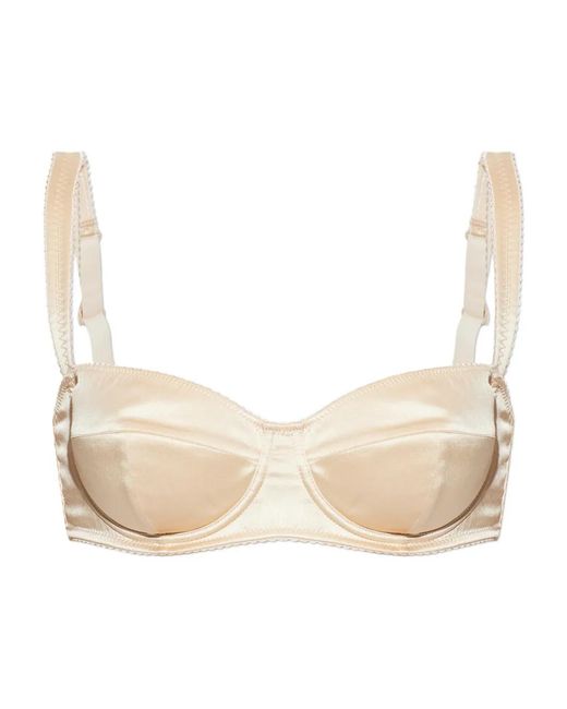 Dolce & Gabbana Natural Satin Balconette Bra