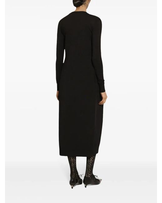 Dolce & Gabbana Black Knitted Cardi-Coat