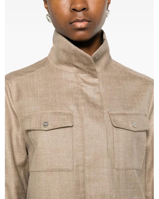 Chaqueta Con Bolsillo Con Botón Herno de color Natural