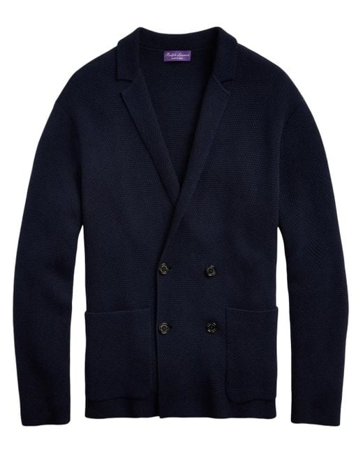 Ralph Lauren Blue Double-Breasted Cardigan for men