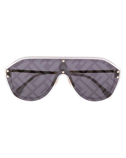 Fendi Metallic Ff Aviator-frame Sunglasses