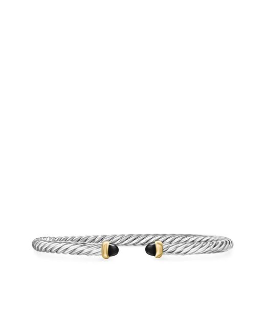 David Yurman White 14Kt And Sterling Cable Flex Bracelet (4Mm)