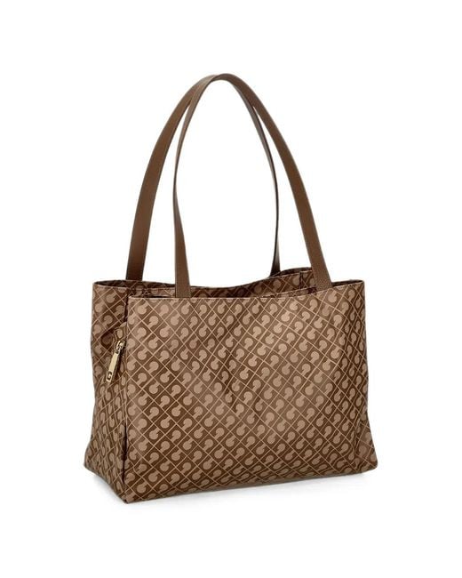 Gherardini Brown Medium Monogram-Pattern Tote Bag