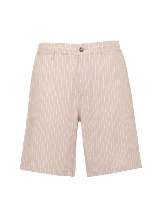 Mc2 Saint Barth White Pinstripe-Pattern Shorts for men