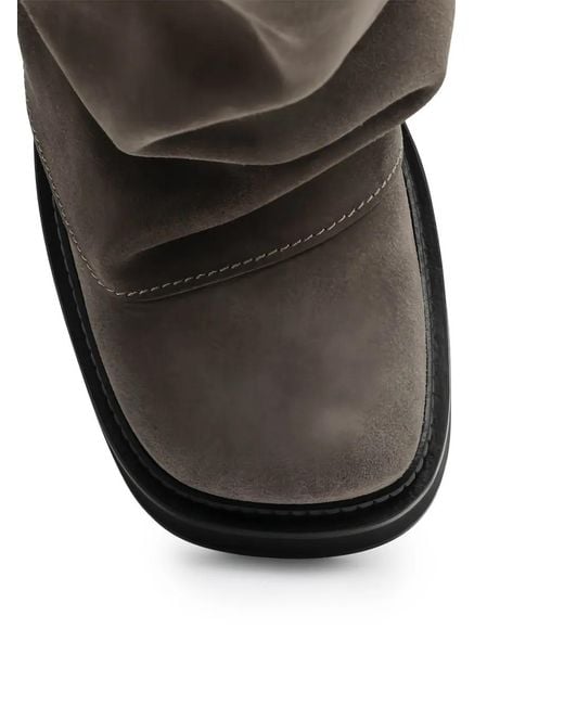 The Attico Black Robin Suede Combat Boots