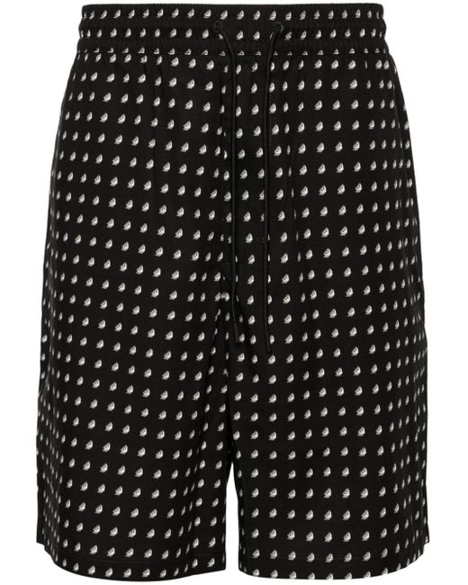 Emporio Armani Black Logo-print Chino Shorts for men