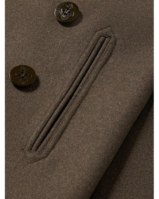 Fortela Brown Double-Breasted Wool Coat for men