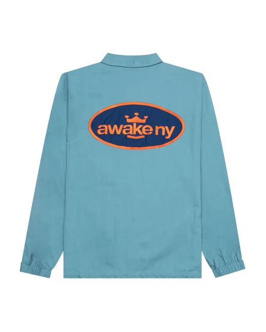 AWAKE NY Blue Logo-Patch Twill Jacket for men