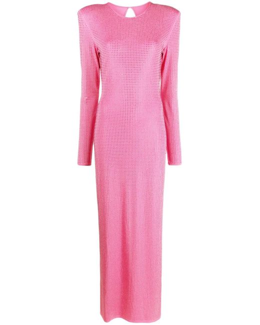 ROTATE BIRGER CHRISTENSEN ラインストーントリム ドレス Pink