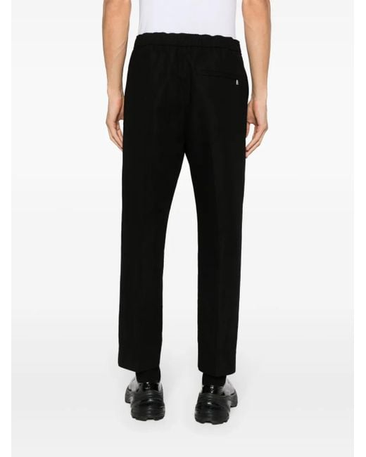 Lanvin Black Mid-Rise Tapered Trousers for men