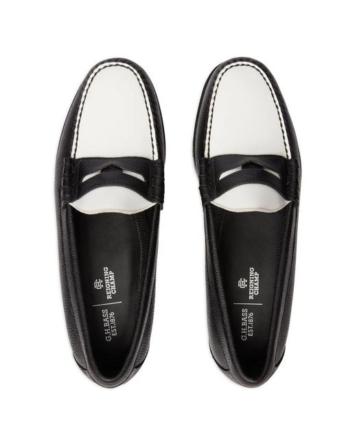 G.H.BASS White Weejuns Reigning Champ Larson Penny Loafers for men